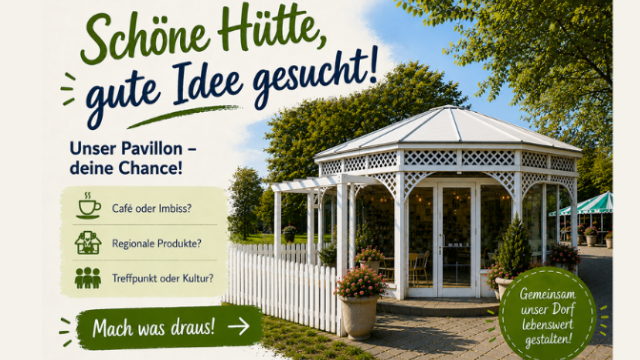 Weiße Holzhütte im grünen Garten